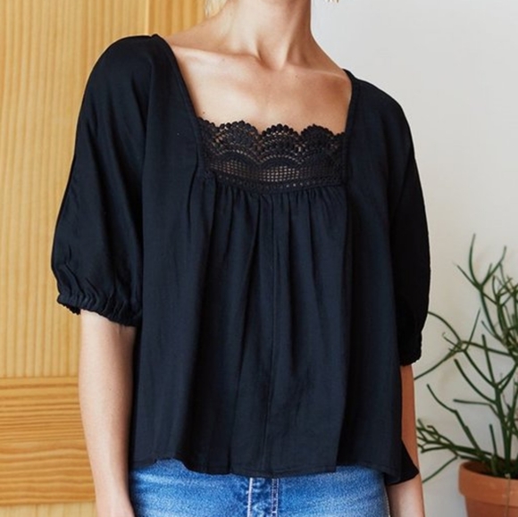 Emerson Fry Tops - EMERSON FRY India Collection Rosemary Top Size XS/S - Black Organic